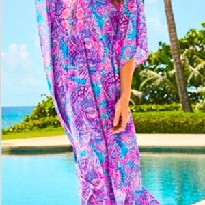 Lilly Pulitzer Rossi Caftan Turquoise Oasis Shelleidoscope